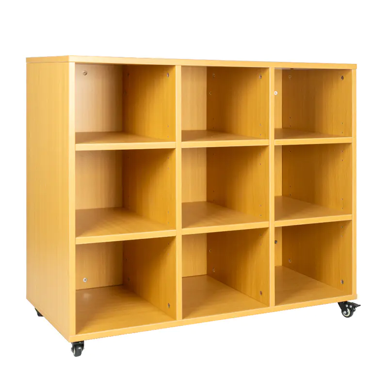 9 Trays One-Sided Storage Wood Grain Mobile Cabinet