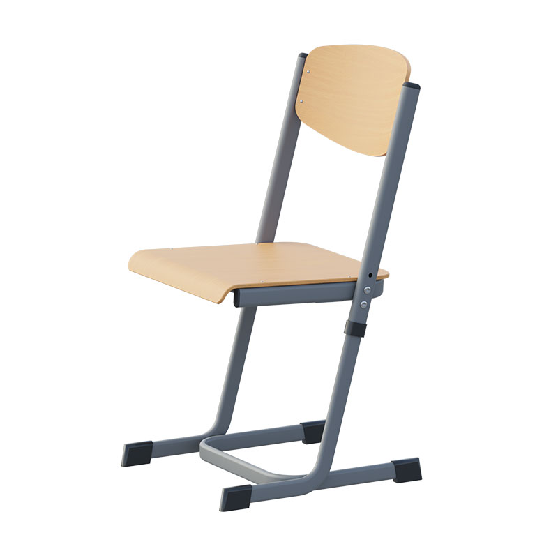 Fixed Stationary Beige Wood Grain Student Chair – Zhejiang Kangbei Classroom Seating (Made in China)