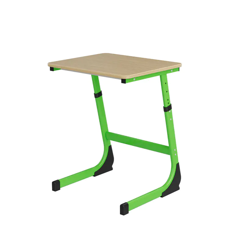 Green Height-adjustable Cantilever Steel Frame Single Table