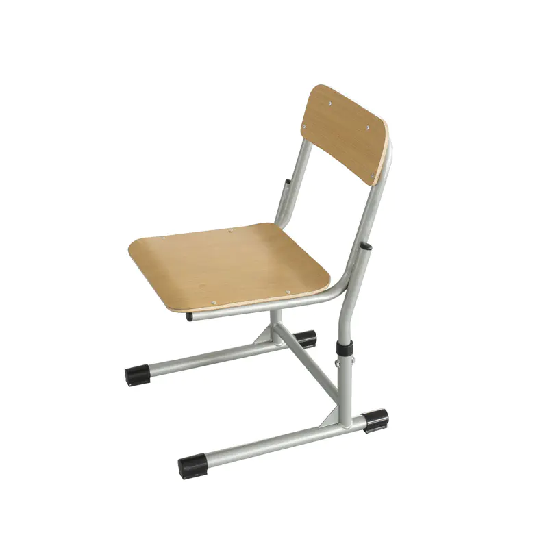 Grey Height-adjustable Student Plywood Chair