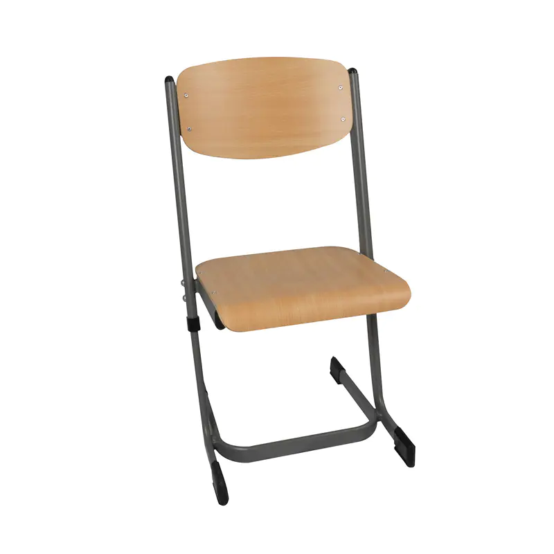Height-adjustable Steel and Plywood Student Chair