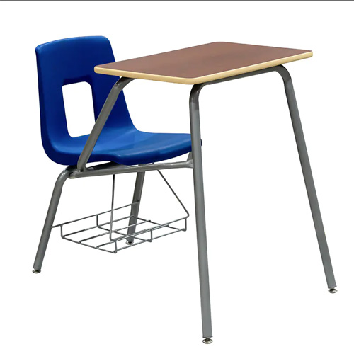 Student Classroom Desk-Chair Set - Under-Seat Steel Bookrack